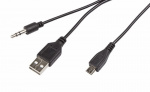 Кабель USB-AUX на microUSB для портативных колонок 0,5м REXANT