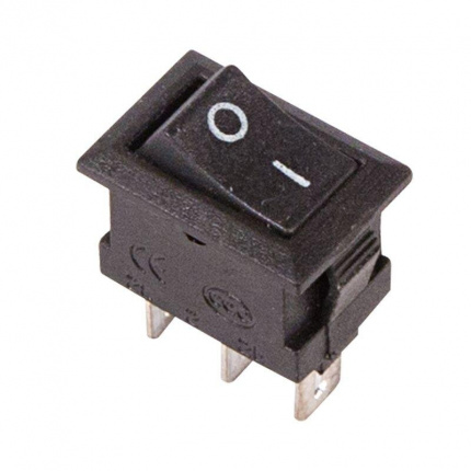 36-2030 Выключатель клавишный 250V 3А (3с) ON-ON черный Micro 