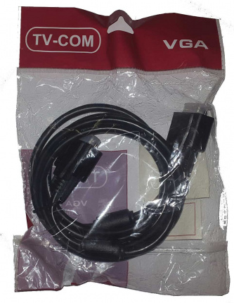 Кабель VGA-VGA 15m-15m 1.8m черн, экранирован, феррит. фильтры