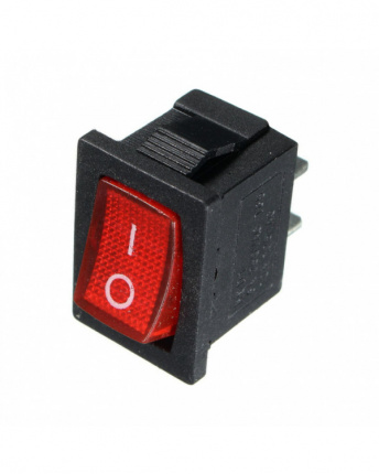 36-2190 Выключатель клавишный 250V 6А (4с) ON-OFF красный с подсветкой Mini REXANT