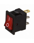 36-2165 Выключатель клавишный 24V 15А (3с) ON-OFF красный с подсветкой Mini REXANT