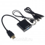 Видеоконвертер вход VGA + AUX - выход HDMI с усилителем