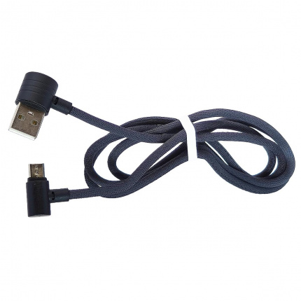 Кабель USB 2.0 A/micro B 5pin Орбита KM-101, 2A (в оплетке, угловой) 1м