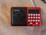Радиоприёмник Perfeo PALM i90-BL, FM, USB,MicroSD, MP3,аккум 18650 красный
